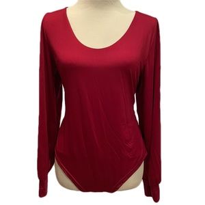 Scoopneck crimson or maroon bodysuit size large